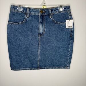 H21 NWT‎ BDG Urban Outfitters 100% Cotton Mini Denim Jean Skirt Medium Wash Blue
